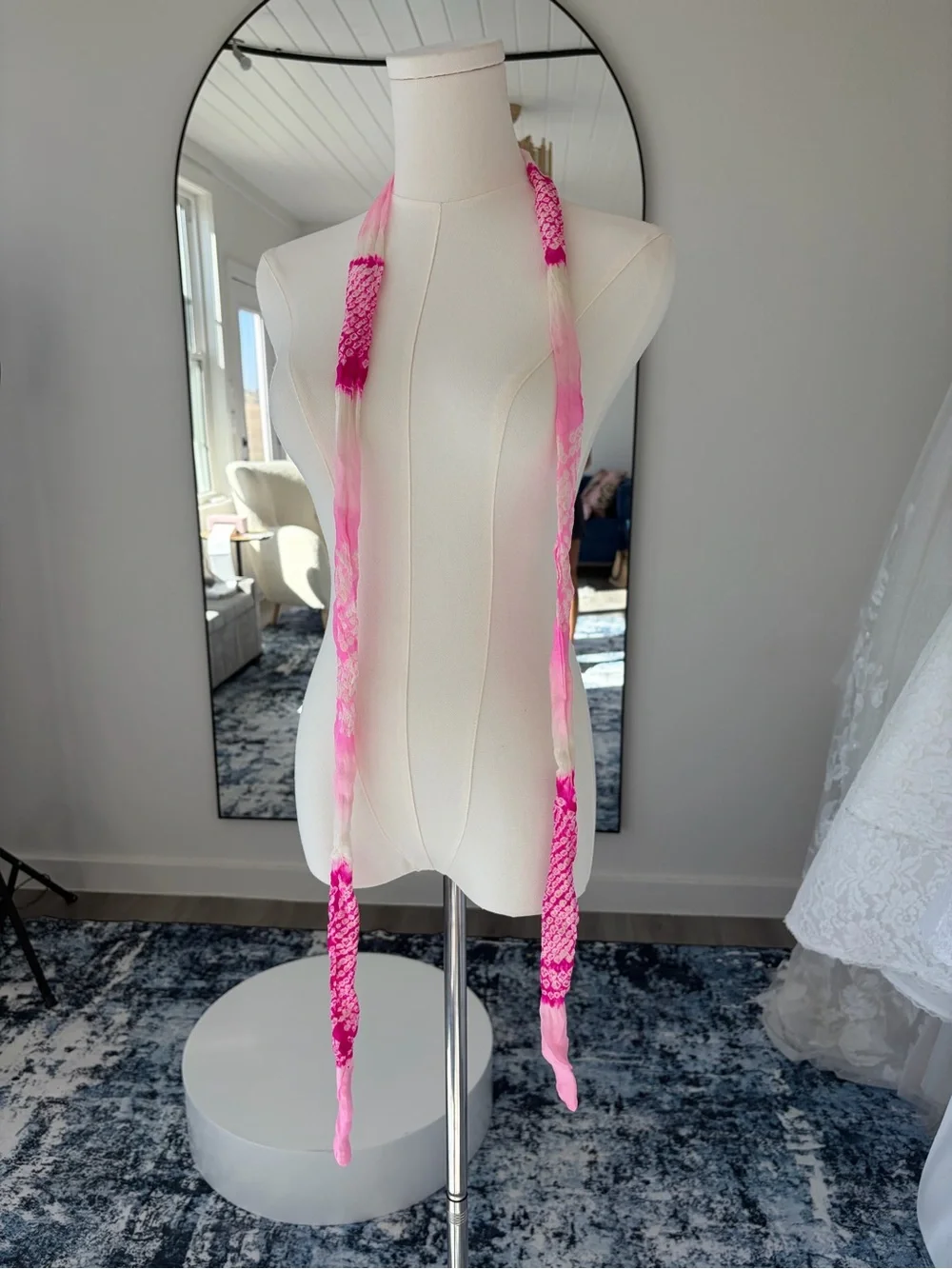 Hand Dyed Japanese Silk Skinny Scarf | Ribbon Belt Hair Tie Boho Coquette